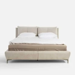 Łóżko tapicerowane beżowe AURA 180x200 cm