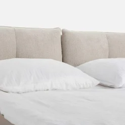 Łóżko tapicerowane beżowe AURA 180x200 cm