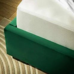 Łóżko tapicerowane ciemnozielone VIVIANE CORTO 160x200 cm