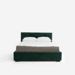 Łóżko tapicerowane ciemnozielone VIVIANE CORTO 160x200 cm