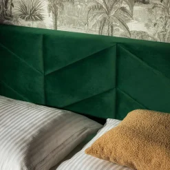 Łóżko tapicerowane ciemnozielone VIVIANE CORTO 180x200 cm