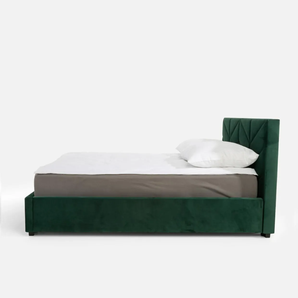 Łóżko tapicerowane ciemnozielone VIVIANE CORTO 180x200 cm