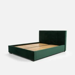 Łóżko tapicerowane ciemnozielone VIVIANE CORTO 180x200 cm