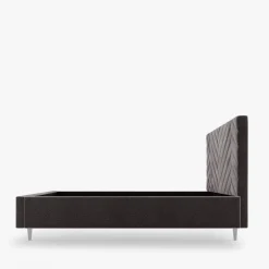 Łóżko tapicerowane czarne DOMENICA ALTO 160x200 cm