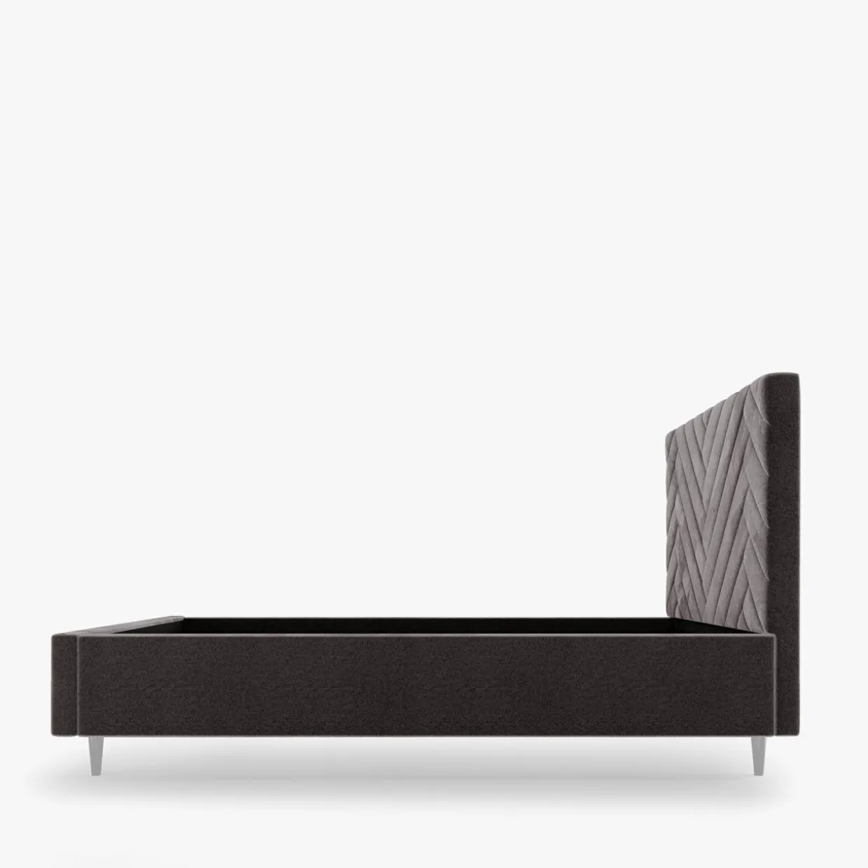 Łóżko tapicerowane czarne DOMENICA ALTO 160x200 cm