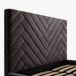 Łóżko tapicerowane czarne DOMENICA CORTO 160x200 cm