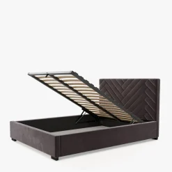 Łóżko tapicerowane czarne DOMENICA CORTO 180x200 cm