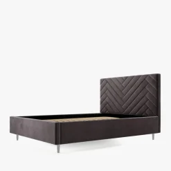 Łóżko tapicerowane czarne DOMENICA ALTO 140x200 cm