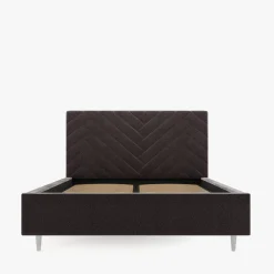Łóżko tapicerowane czarne DOMENICA ALTO 140x200 cm