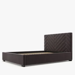 Łóżko tapicerowane czarne DOMENICA CORTO 140x200 cm