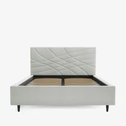 Łóżko tapicerowane jasnobeżowe ARIA ALTO 160x200cm