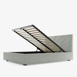 Łóżko tapicerowane jasnobeżowe ARIA CORTO 140x200cm