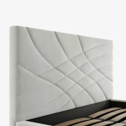 Łóżko tapicerowane jasnobeżowe ARIA CORTO 140x200cm