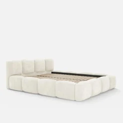 Łóżko tapicerowane jasnobeżowe ANGELICA 180x200 cm