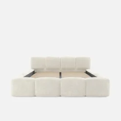 Łóżko tapicerowane jasnobeżowe ANGELICA 180x200 cm