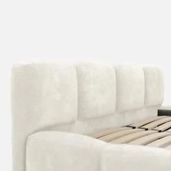 Łóżko tapicerowane jasnobeżowe ANGELICA 180x200 cm