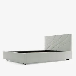 Łóżko tapicerowane jasnobeżowe ARIA CORTO 160x200 cm