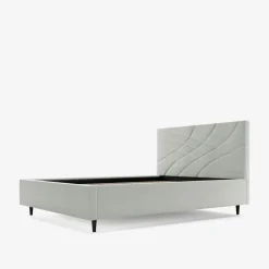 Łóżko tapicerowane jasnobeżowe ARIA ALTO 140x200cm