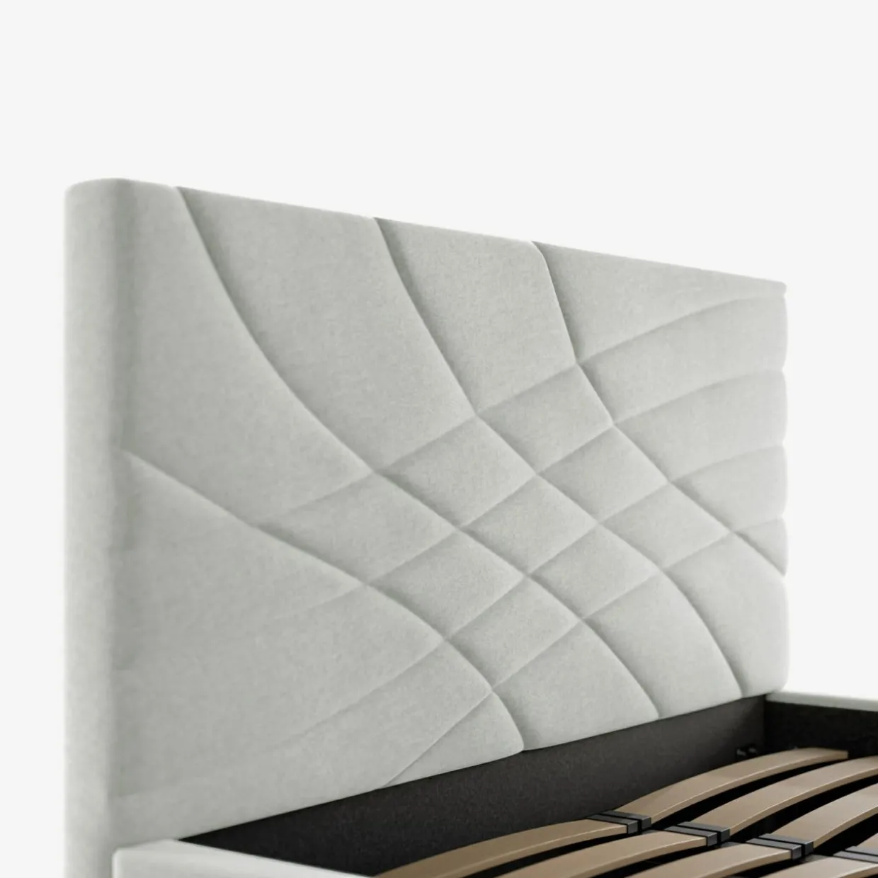 Łóżko tapicerowane jasnobeżowe ARIA ALTO 140x200cm