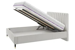 Łóżko tapicerowane jasnoszary CANDO FULL ŁÓŻKO 160x200 cm