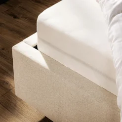 Łóżko tapicerowane kremowe LAURA ALTO 160x200 cm