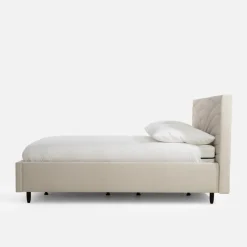 Łóżko tapicerowane kremowe LAURA ALTO 160x200 cm