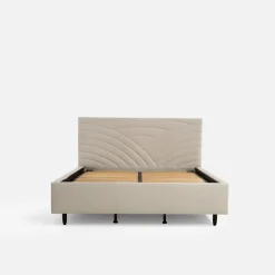 Łóżko tapicerowane kremowe LAURA ALTO 160x200 cm