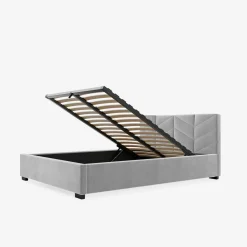 Łóżko tapicerowane popielate VIVIANE CORTO 160x200 cm