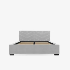 Łóżko tapicerowane popielate VIVIANE CORTO 140x200 cm