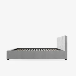 Łóżko tapicerowane popielate VIVIANE CORTO 140x200 cm