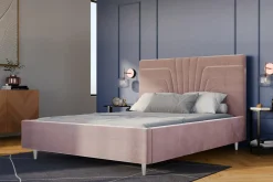 Łóżko tapicerowane różowe KARINA ALTO 160x200 cm