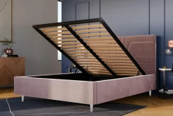 Łóżko tapicerowane różowe KARINA ALTO 180x200 cm