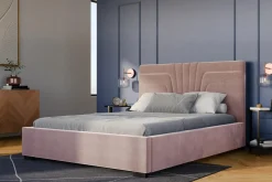 Łóżko tapicerowane różowe KARINA CORTO 140x200 cm