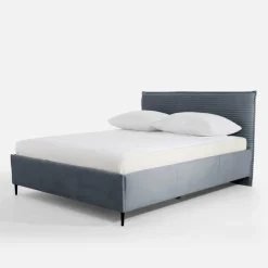 Łóżko tapicerowane szare LIVA FULL 140x200 cm