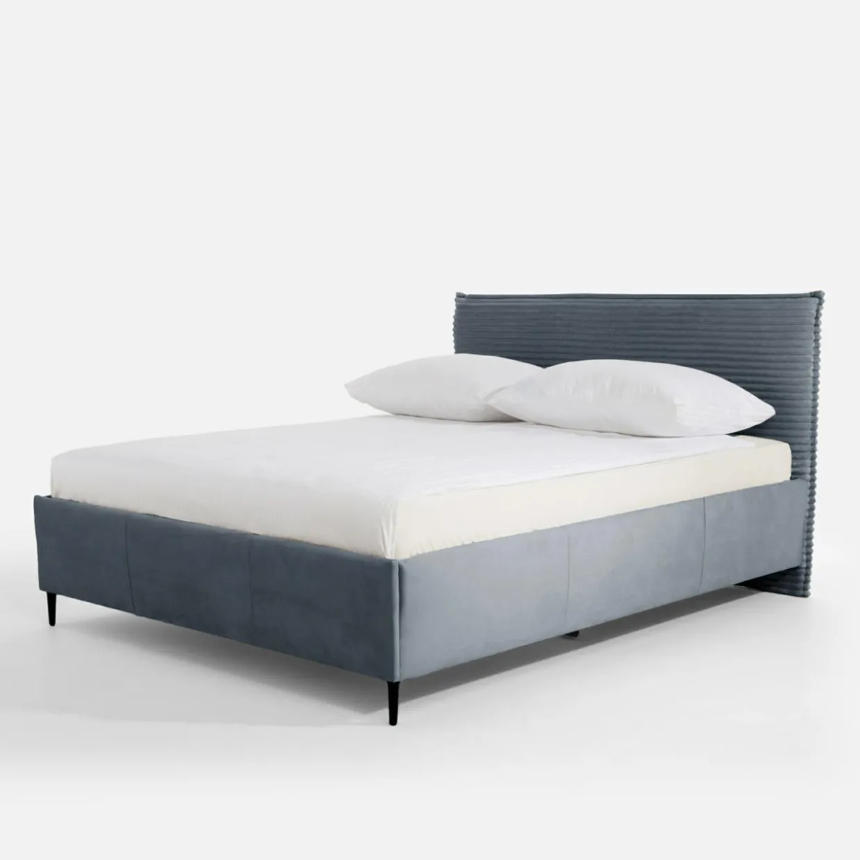 Łóżko tapicerowane szare LIVA FULL 140x200 cm