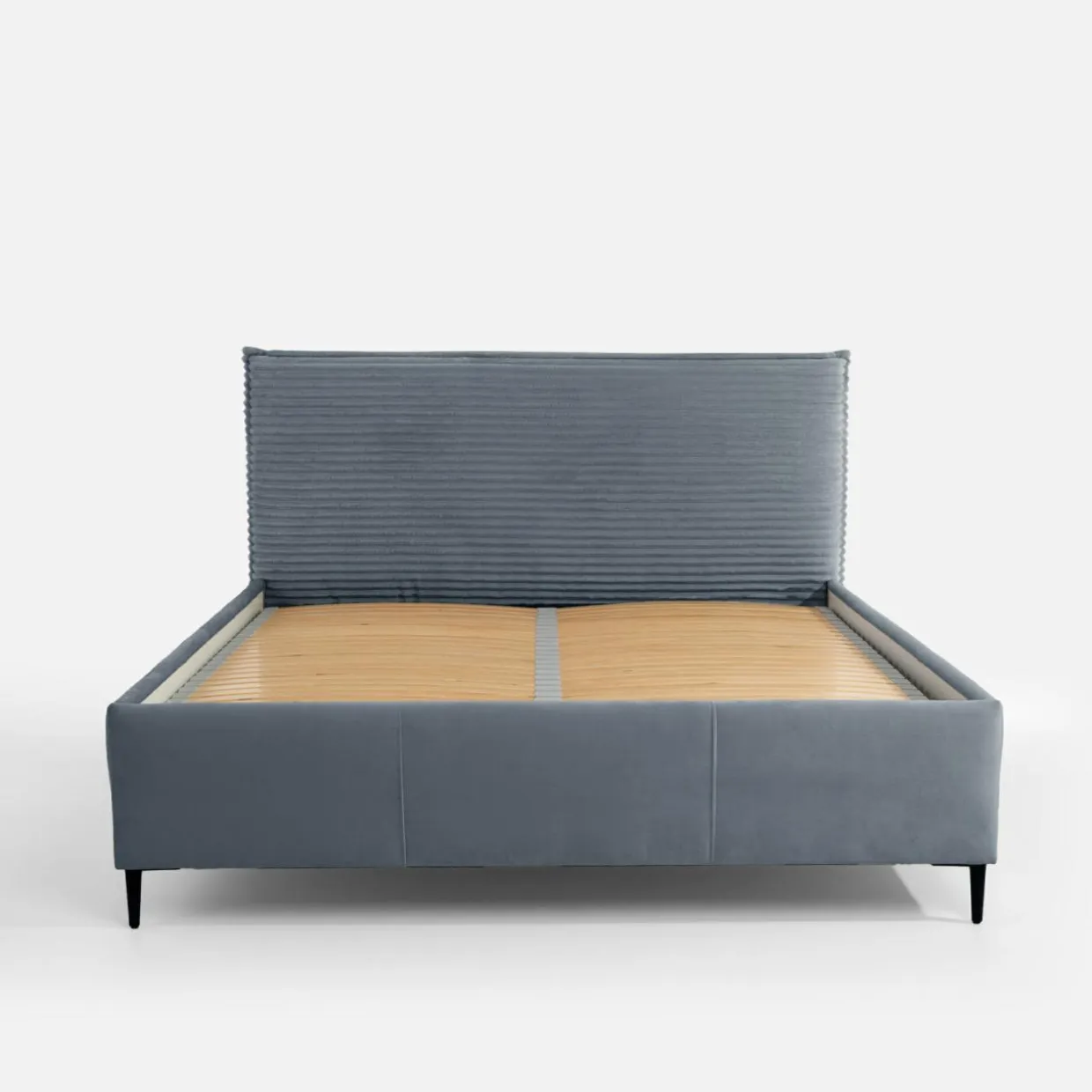 Łóżko tapicerowane szare LIVA FULL 140x200 cm