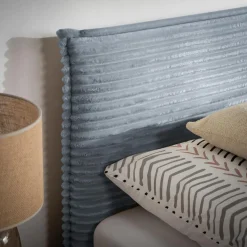 Łóżko tapicerowane szare LIVA FULL 160x200 cm