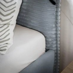 Łóżko tapicerowane szare LIVA FULL 160x200 cm