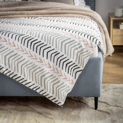 Łóżko tapicerowane szare LIVA FULL 160x200 cm