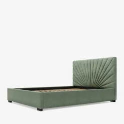 Łóżko tapicerowane zielone FELICIA CORTO 160x200 cm