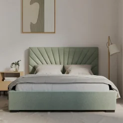 Łóżko tapicerowane zielone FELICIA CORTO 140x200 cm