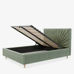 Łóżko tapicerowane zielone FELICIA ALTO 140x200 cm