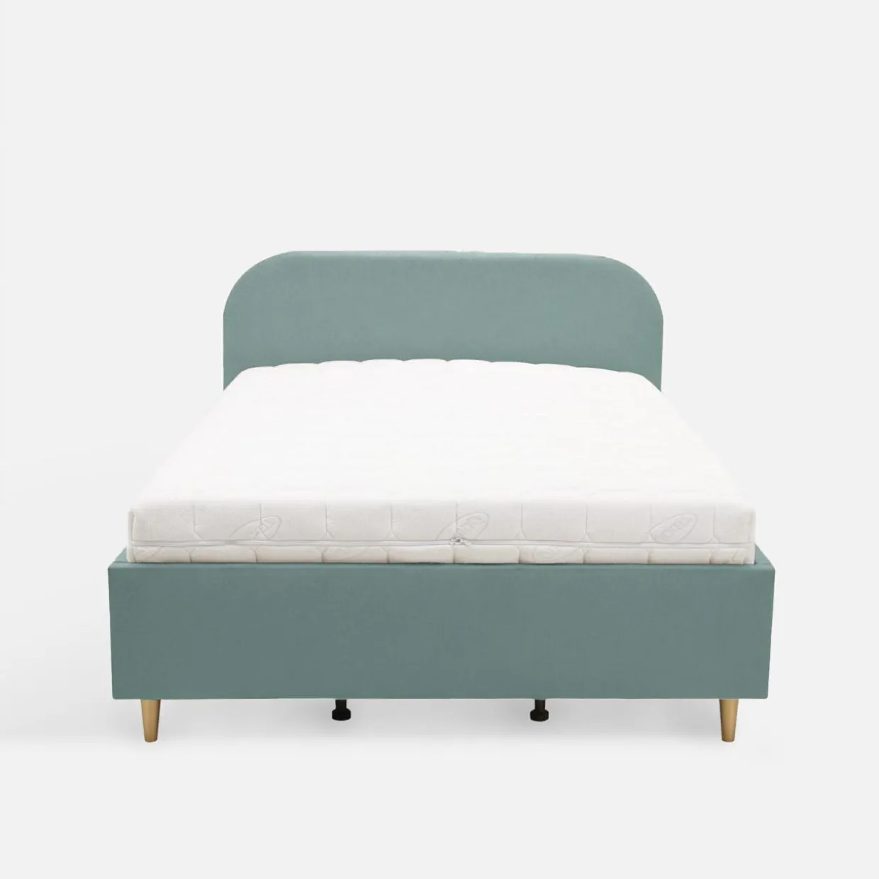 Łóżko welurowe miętowe SANTADI 90x200 cm