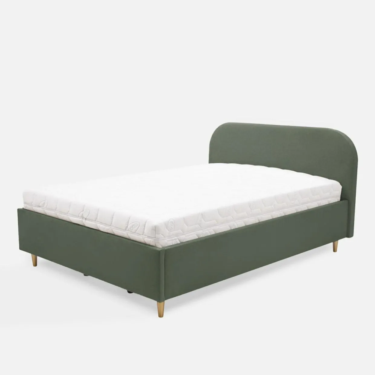 Łóżko welurowe oliwkowe SANTADI 120x200 cm