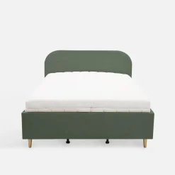 Łóżko welurowe oliwkowe SANTADI 120x200 cm
