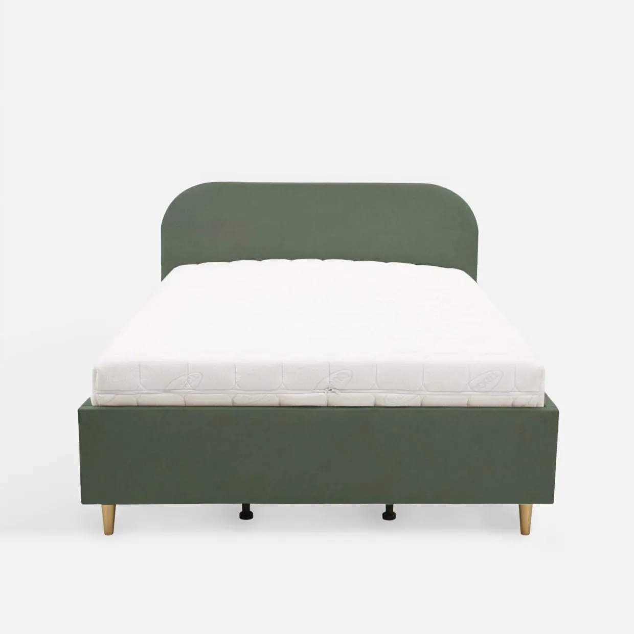 Łóżko welurowe oliwkowe SANTADI 120x200 cm