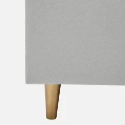 Łóżko welurowe szare SANTADI 140x200 cm