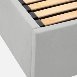 Łóżko welurowe szare SANTADI 180x200 cm