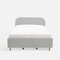 Łóżko welurowe szare SANTADI 120x200 cm