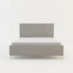 Łóżko welurowe tapicerowane z pojemnikiem PINO 160x200 cm